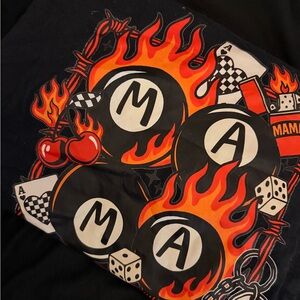 Comfort Colors Black Graphic Tee with Red & Orange Flame Design